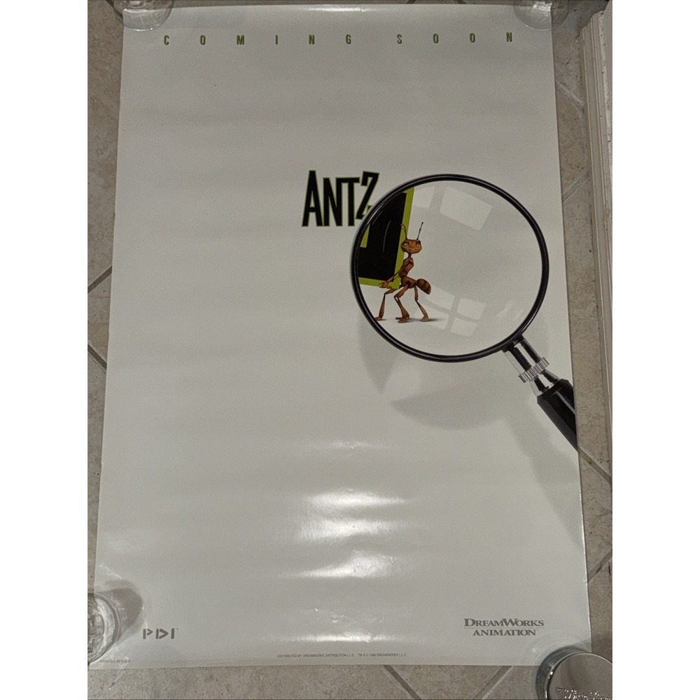 Vintage 1998 Antz Movie Poster Original DreamWorks Animation Teaser 27x40 PDI